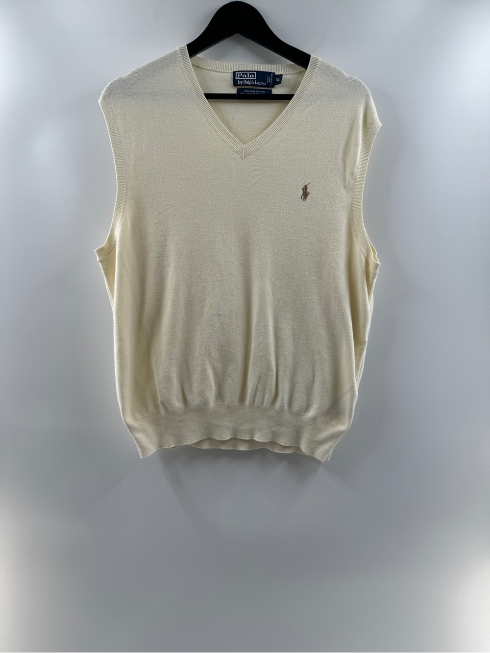 Polo Ralph Lauren Pima Cotton Cream Sweater Vest Men’s XL